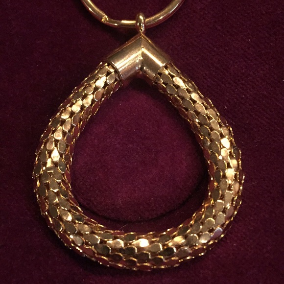 🌹 Vintage Gold Mesh Tear Drop Key Chain - Picture 8 of 9